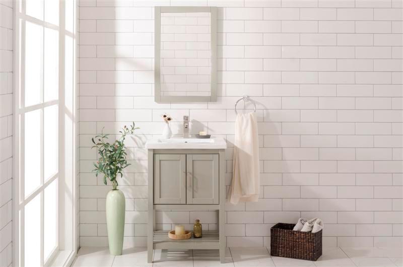 Legion Furniture 24" Kd White Gray Sink Vanity - WLF9024-RL
