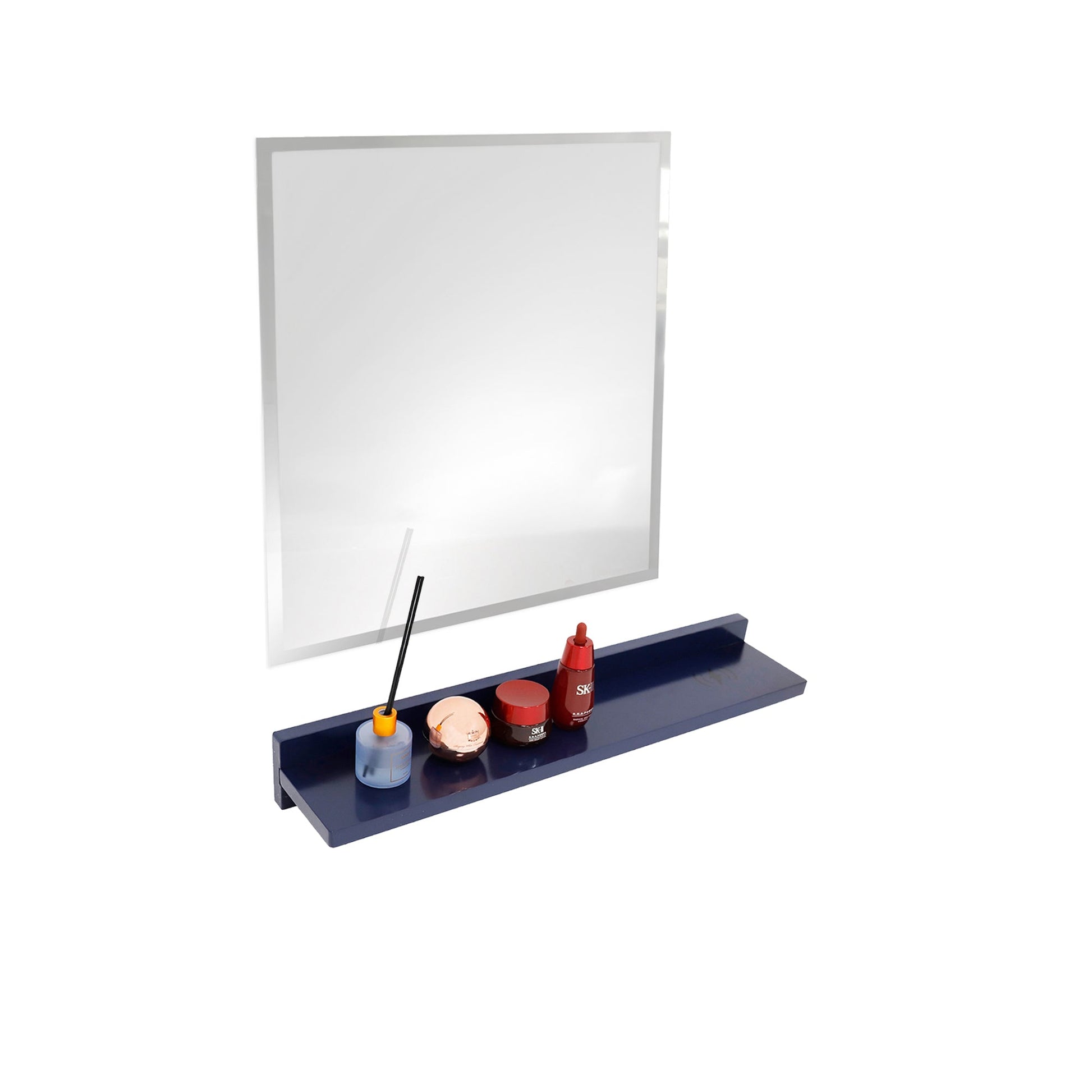 WS24-BU-315 Blue Wireless Charging Shelf and Frameless Mirror Set, 24"