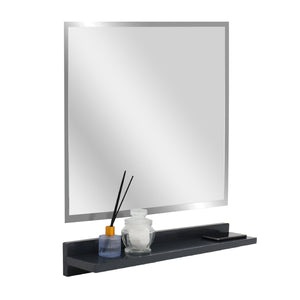 WS24-DG-315 Dark Gray Wireless Charging Shelf and Frameless Mirror Set, 24"
