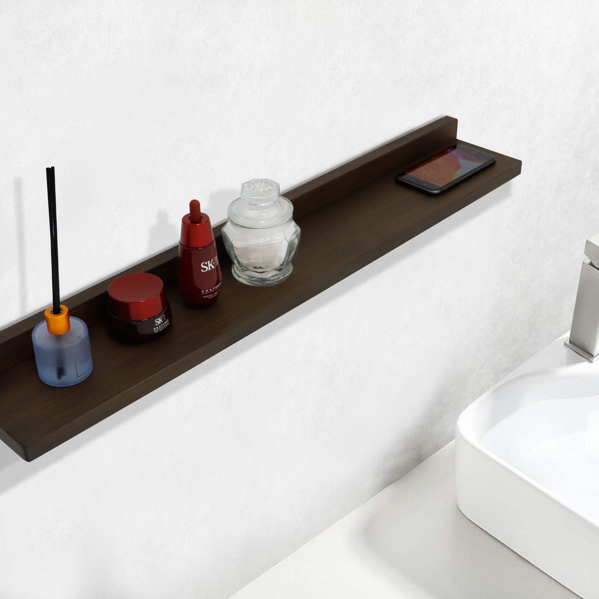 WS24-RW-315 Rustic Wood Wireless Charging Shelf , 24"