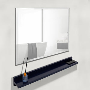 WS30-BU-315 Blue Wireless Charging Shelf and Frameless Mirror Set, 30"