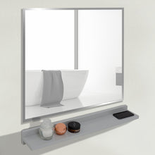 Load image into Gallery viewer, WS30-LG-315 Light Gray Wireless Charging Shelf and Frameless Mirror Set, 30&quot;
