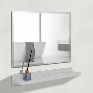 Wireless Charging Shelf and Frameless Mirror Set, size 24", 30", or 35"