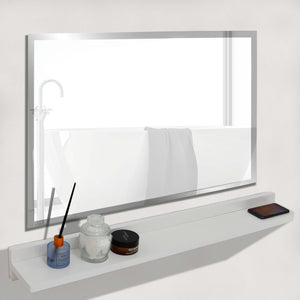 WS35-WH-315 White Wireless Charging Shelf and Frameless Mirror Set, 35"