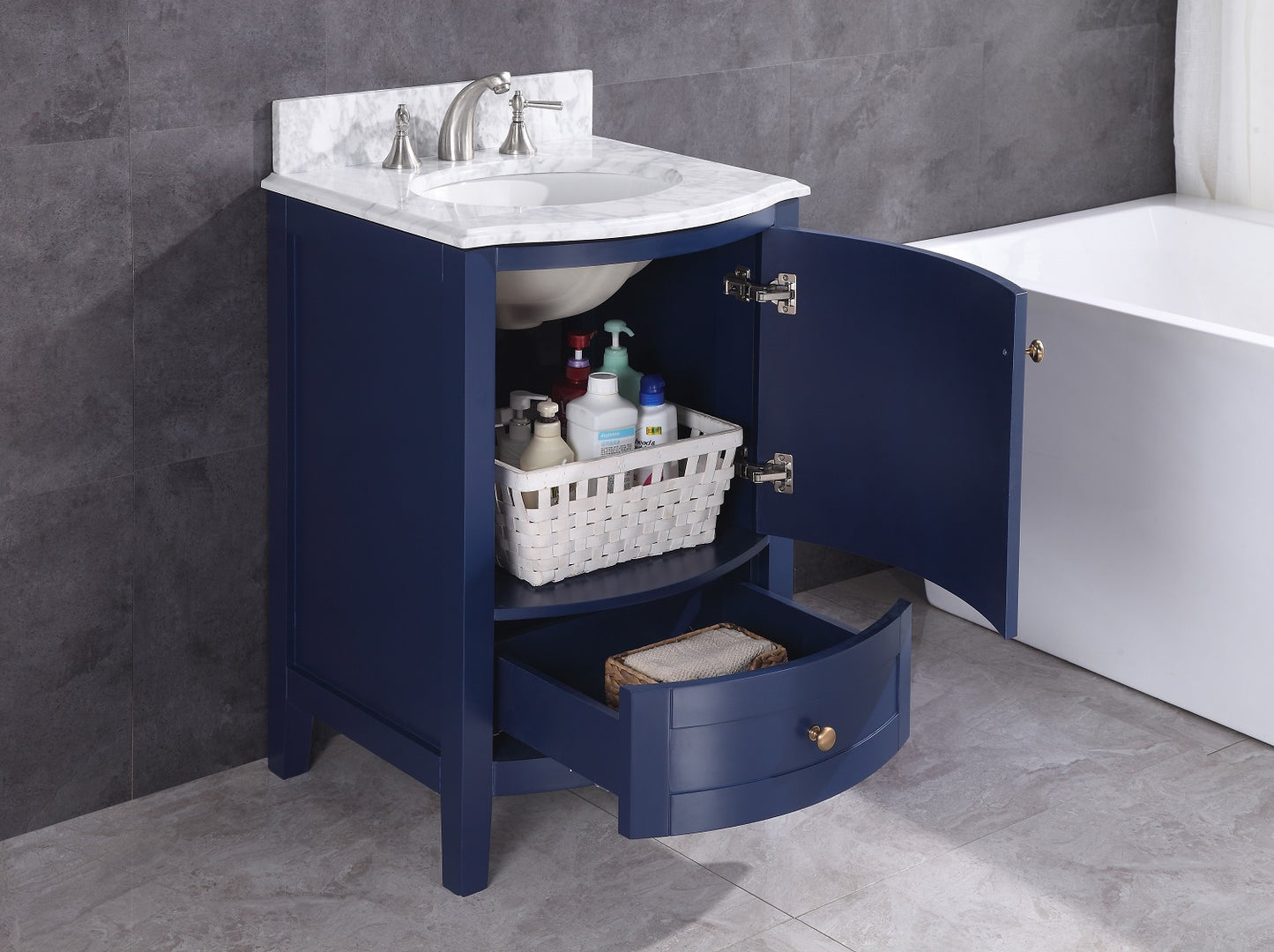 Legion Furniture 24" Blue Bathroom Vanity Without Mirror - Pvc - WT9309-24-B-PVC