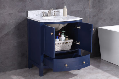 Legion WT9309-36-B-PVC 36" Blue Bathroom Vanity, Open Doors