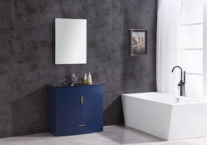 Legion WTM8130-36-B-PVC 36" Blue Bathroom Vanity, Front