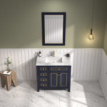 Load image into Gallery viewer, Legion WV2236-B 36&quot; Blue Finish Sink Vanity Cabinet with Carrara White Top, front and top