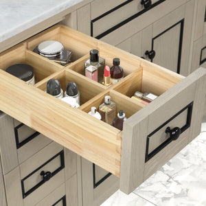 Legion Furniture 48" Light Oak Finish Sink Vanity Cabinet with Carrara White Top - WV2248-O
