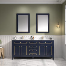 Load image into Gallery viewer, Legion Furniture 72&quot; Blue Finish Sink Vanity Cabinet with Carrara White Top - WV2272-B