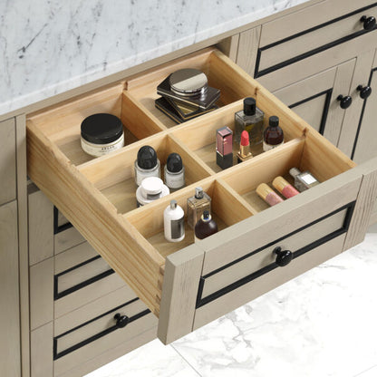 Legion Furniture 72" Light Oak Finish Sink Vanity Cabinet with Carrara White Top - WV2272-O