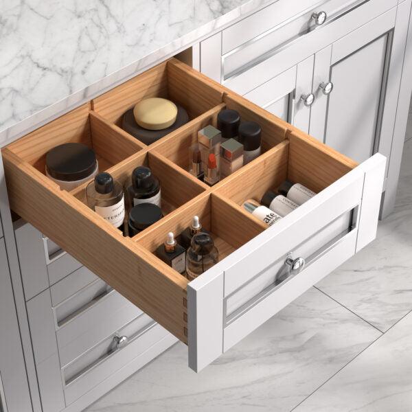 Legion Furniture 72" White Finish Sink Vanity Cabinet with Carrara White Top