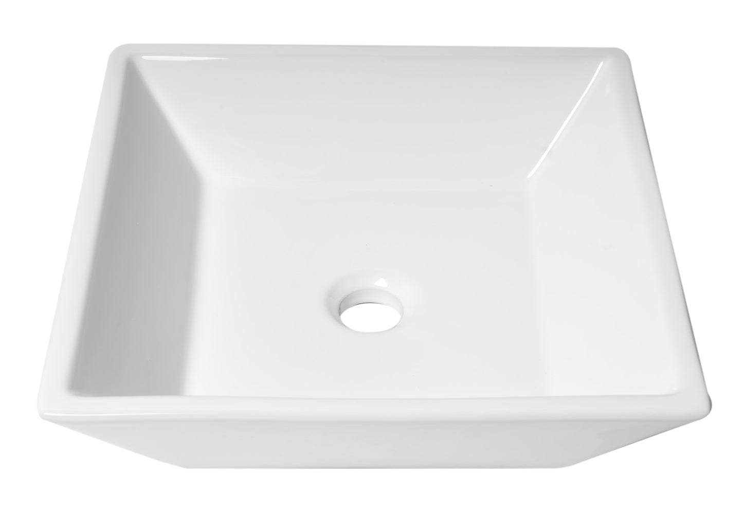 ALFI brand ABC912 White 17" Square Above Mount Ceramic Sink