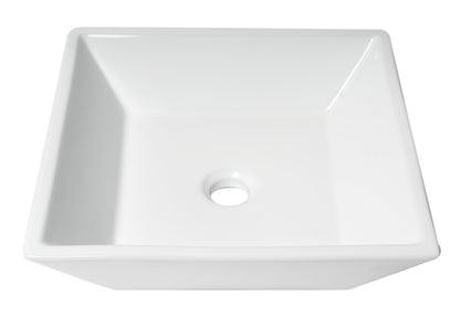 ALFI brand ABC912 White 17" Square Above Mount Ceramic Sink