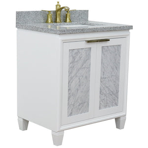 Bellaterra 31" Wood Single Vanity w/ Counter Top and Sink 400990-31-WH-GYR