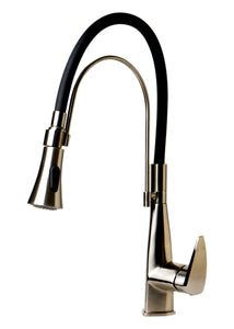 ALFI brand ABKF3001-BN Brushed Nickel Kitchen Faucet with Black Rubber Stem