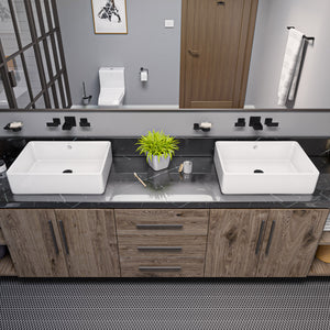 ALFI brand AB1796-BM Black Matte Widespread Wall Mounted Modern Waterfall Bathroom Faucet
