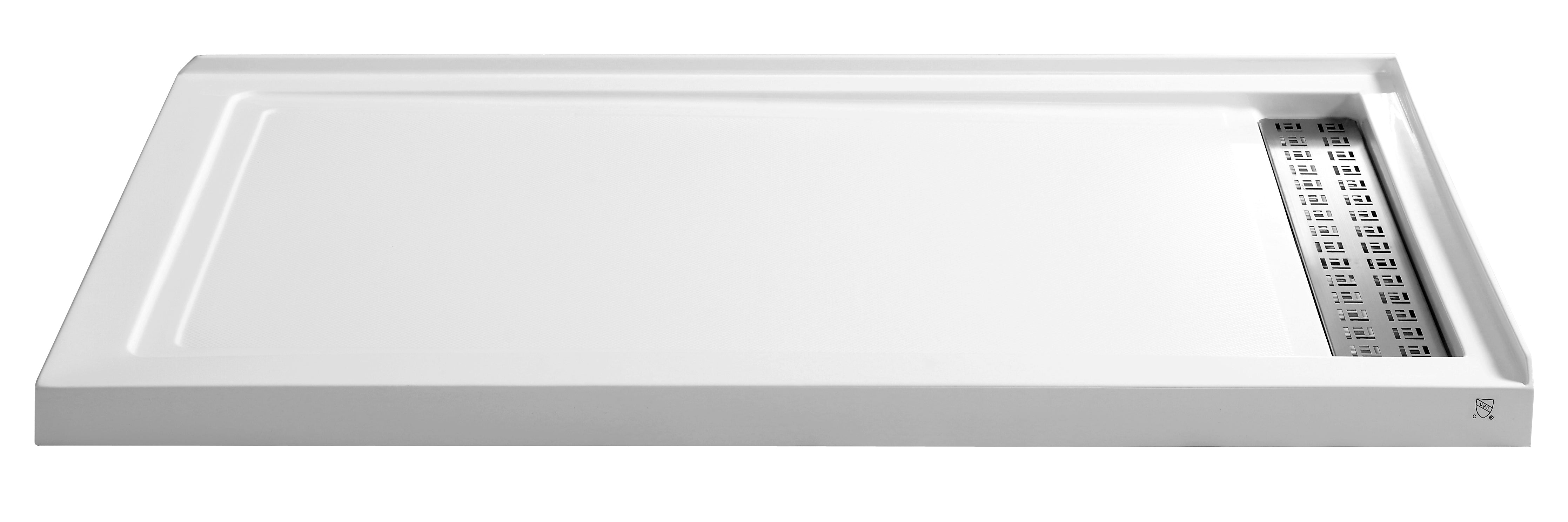 Field Series 60 in. x 36 in. Shower Base in White