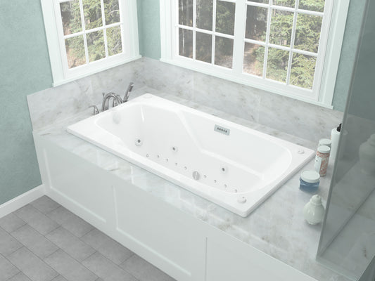 Atlantis Whirlpools Eros Deluxe 31.75 x 59in. Air & Whirlpool Jetted White Bathtub