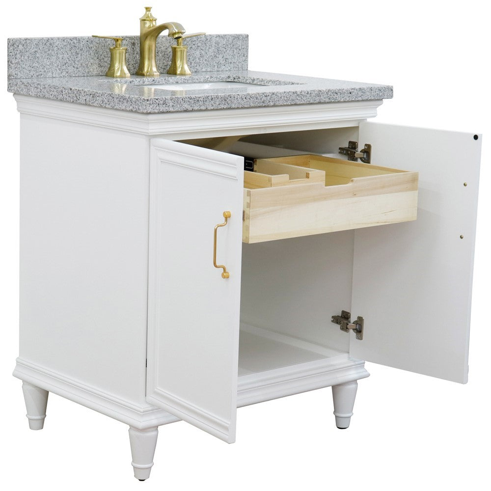 Bellaterra White 31" Wood Single Vanity w/ Counter Top and Sink 400800-31-WH