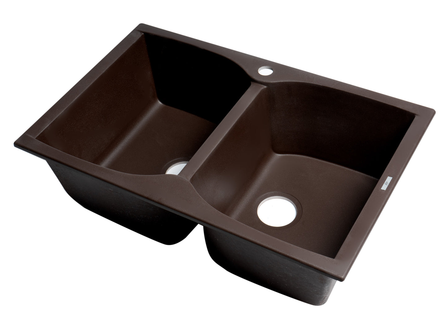 ALFI brand AB3220DI-C Chocolate 32" Drop-In Double Bowl Granite Composite Kitchen Sink