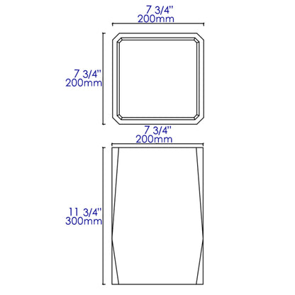 ALFI brand ABCO1045 12" x 8" Concrete Waste Bin for Bathrooms