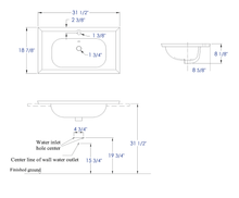 Load image into Gallery viewer, EAGO BH003 White Ceramic 32&quot;x19&quot; Rectangular Drop In Sink