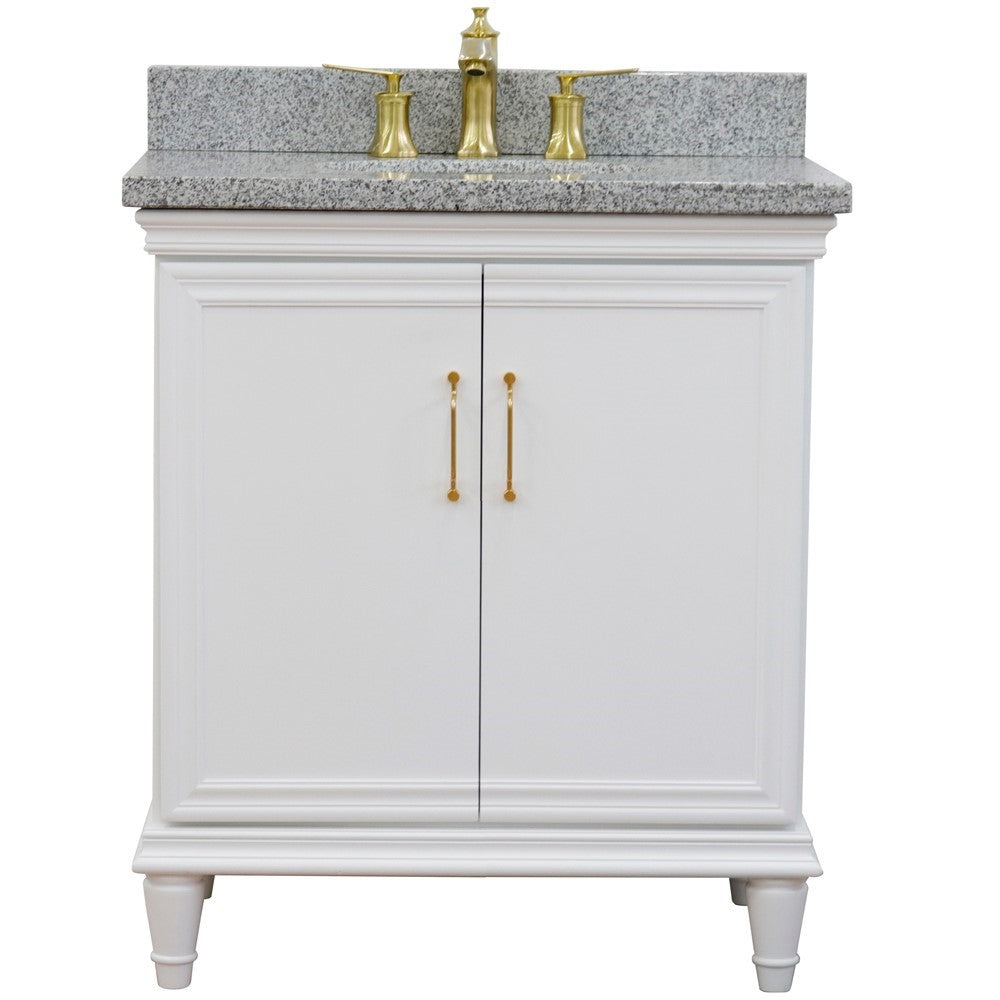 Bellaterra White 31" Wood Single Vanity w/ Counter Top and Sink 400800-31-WH