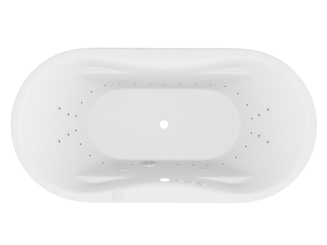 Lori 6 ft. Whirlpool and Air Bath Tub in White