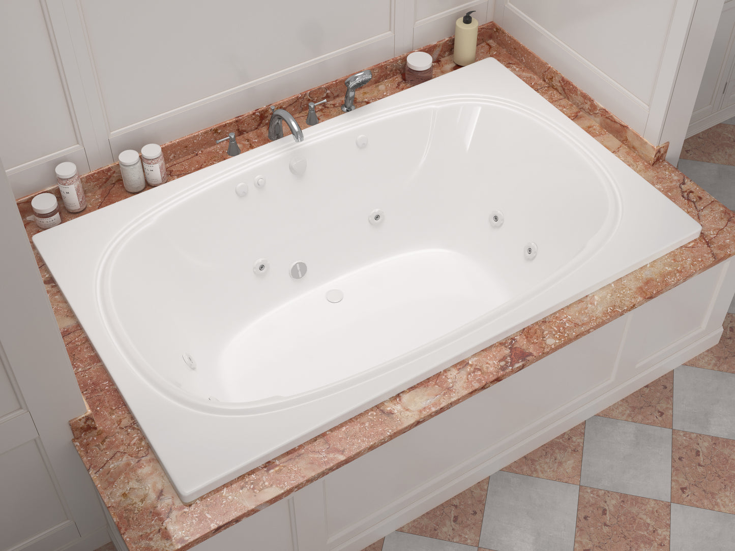 Atlantis Whirlpools Charleston 48 x 78 Rectangular Whirlpool Jetted Bathtub