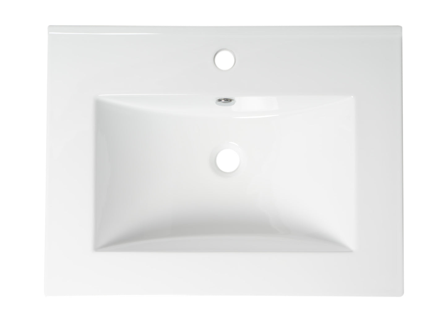 ALFI brand ABC803 White 25" Rectangular Drop In Ceramic Sink with Faucet Hole