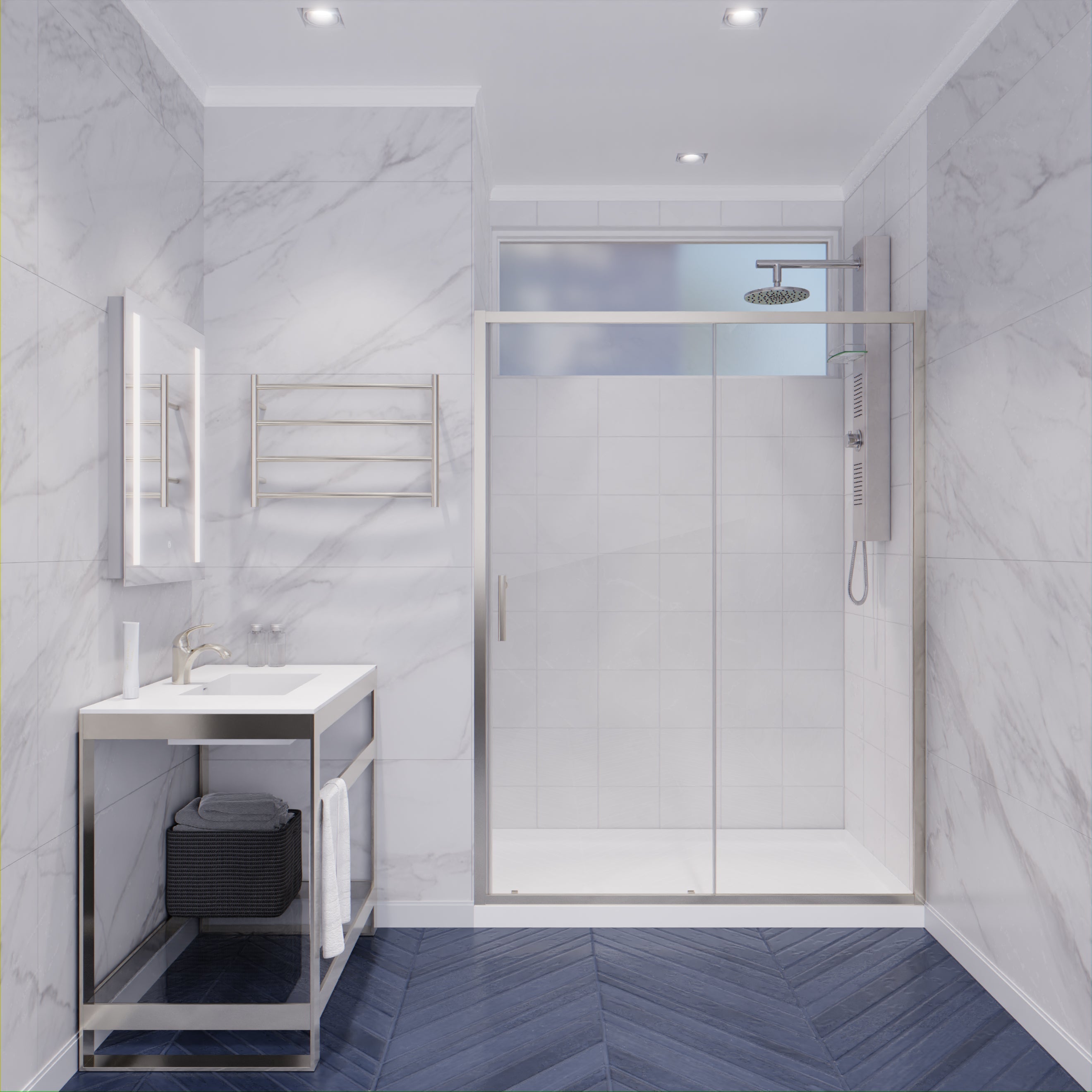 Halberd 48 in. x 72 in. Framed Shower Door with TSUNAMI GUARD