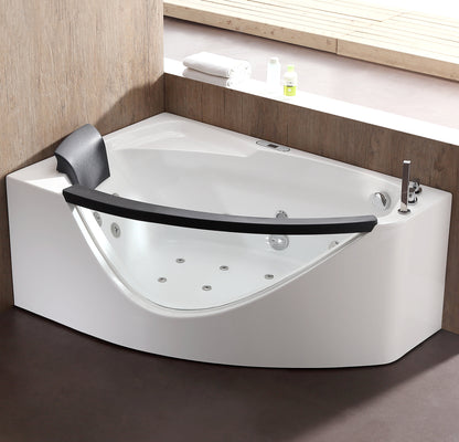 EAGO AM198ETL-R 5 ft Clear Rounded Right Corner Acrylic Whirlpool Bathtub