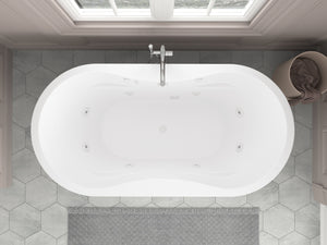 Atlantis Whirlpools Embrace 34 x 71 Oval Freestanding Whirlpool Jetted Bathtub 3471AW