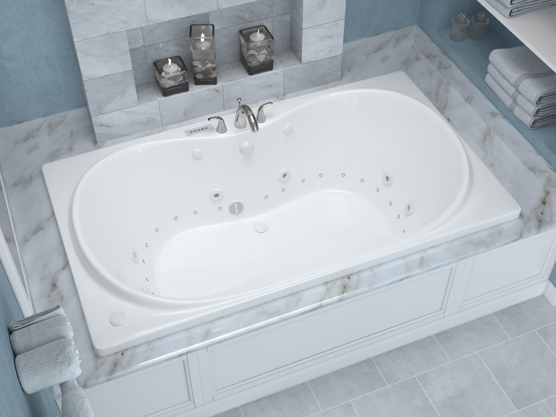 Atlantis Whirlpools Whisper Deluxe Series 35.625 x 72in. Air and Whirlpool Jetted Bathtub in White