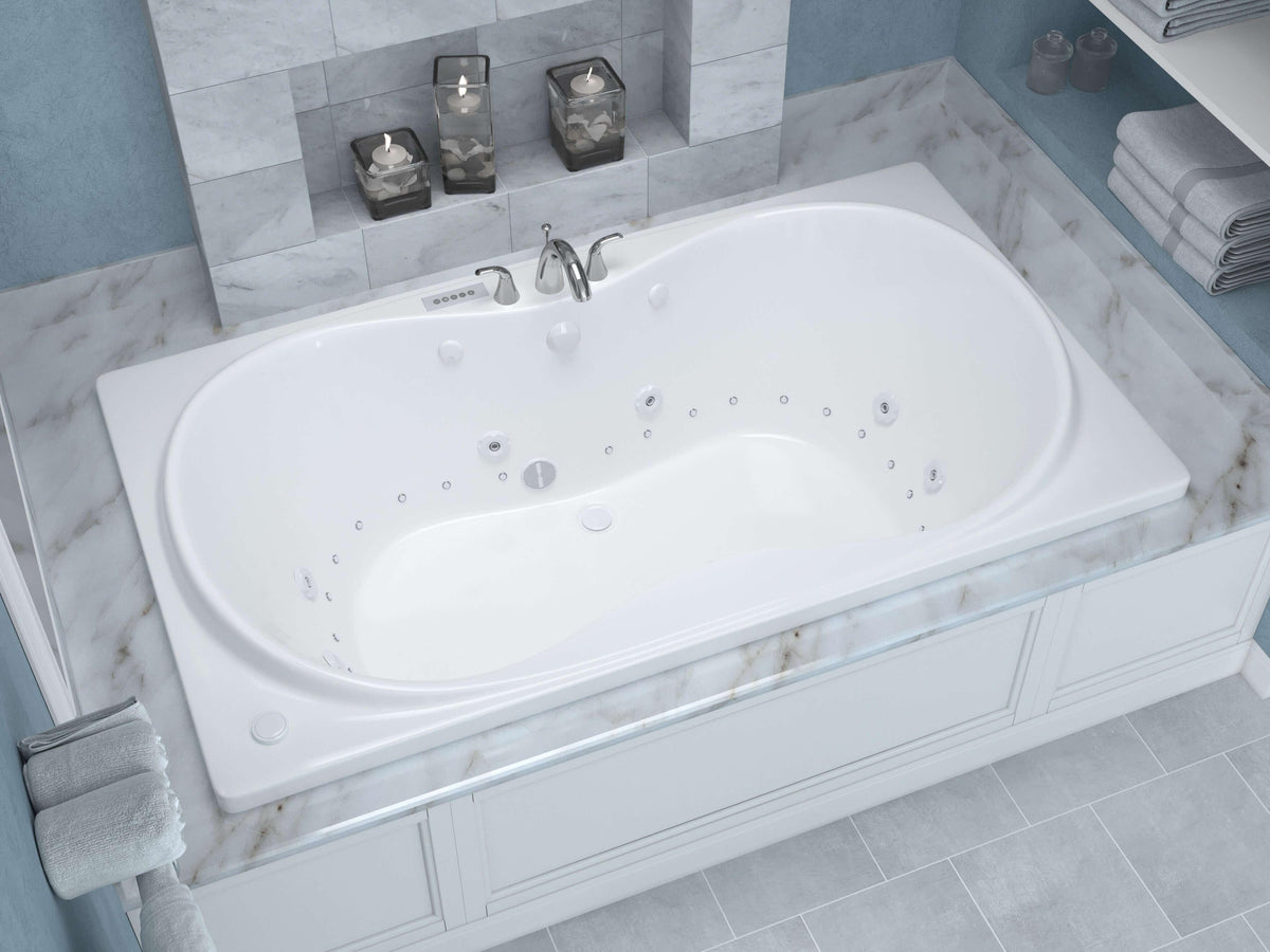 Atlantis Whirlpools Whisper Deluxe Series 41.5 x 71.75in. Air and Whirlpool Jetted Bathtub in White