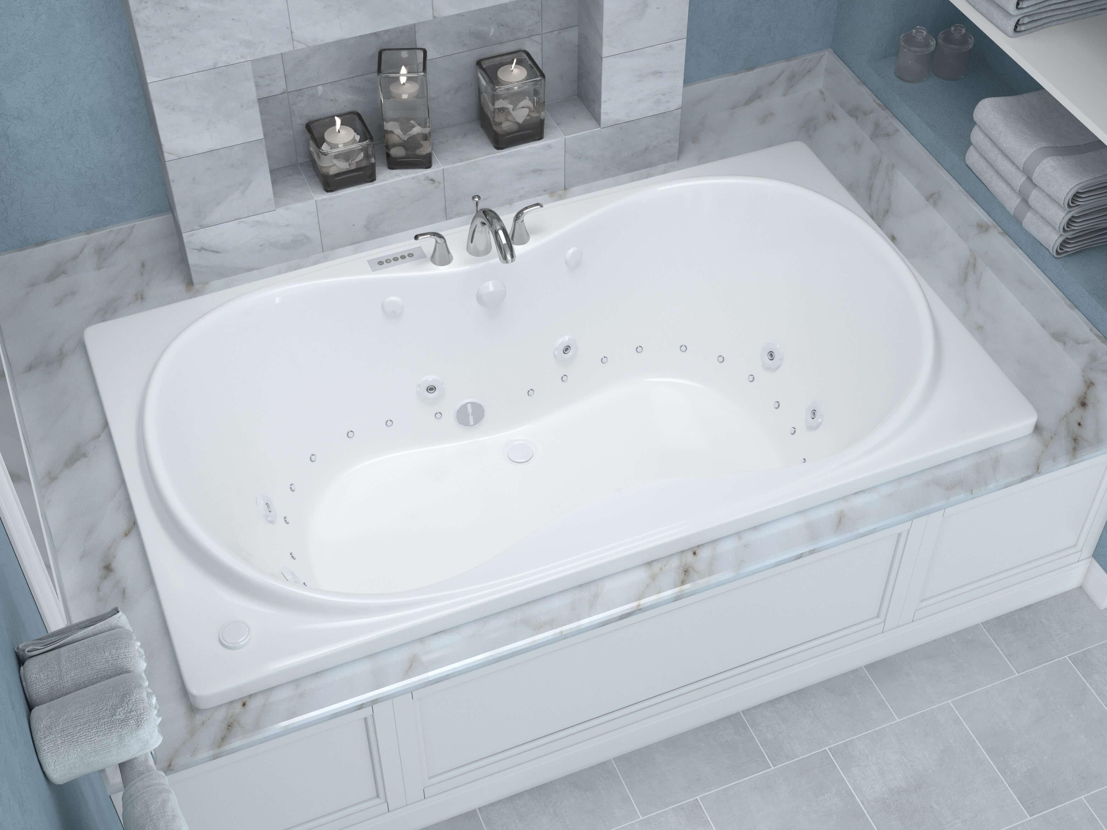 Atlantis Whirlpools Whisper Deluxe Series 41.5 x 71.75in. Air and Whirlpool Jetted Bathtub in White