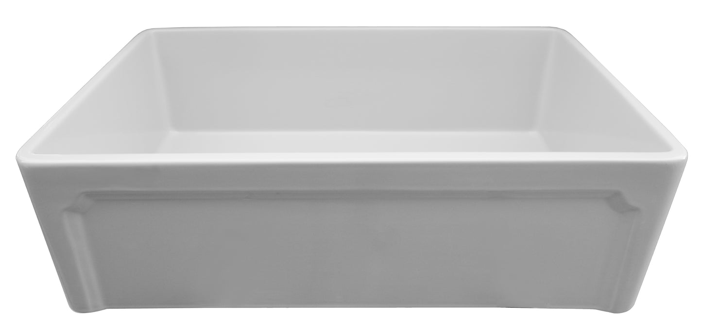 ALFI brand AB3020SB-W 30 inch White Reversible Single Fireclay Farmhouse Kitchen Sink