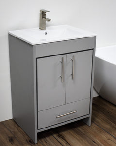 Volpa USA Pacific 24" Modern Soft Grey Bathroom Vanity MTD-3124G-14 AC