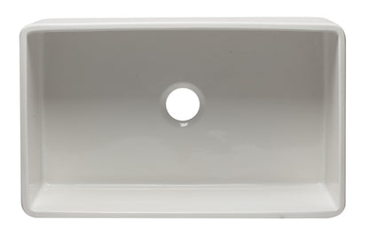 ALFI brand AB3320SB-W 33 inch White Reversible Single Fireclay Farmhouse Kitchen Sink