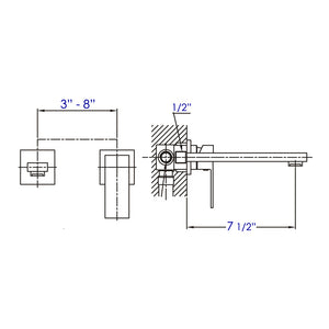 ALFI brand AB1468-BN Brushed Nickel Single Lever Wallmount Bathroom Faucet