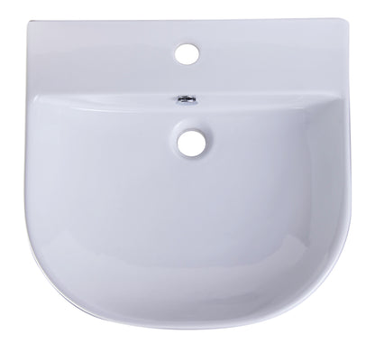 ALFI brand AB110  20" White D-Bowl Porcelain Wall Mounted Bath Sink