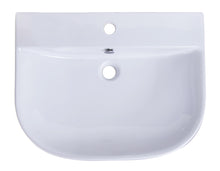 Load image into Gallery viewer, ALFI brand AB111  24&quot; White D-Bowl Porcelain Wall Mounted Bath Sink