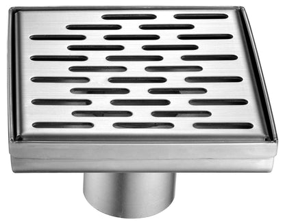 ALFI brand ABSD55C 5" x 5" Modern Square Stainless Steel Shower Drain with Groove Holes