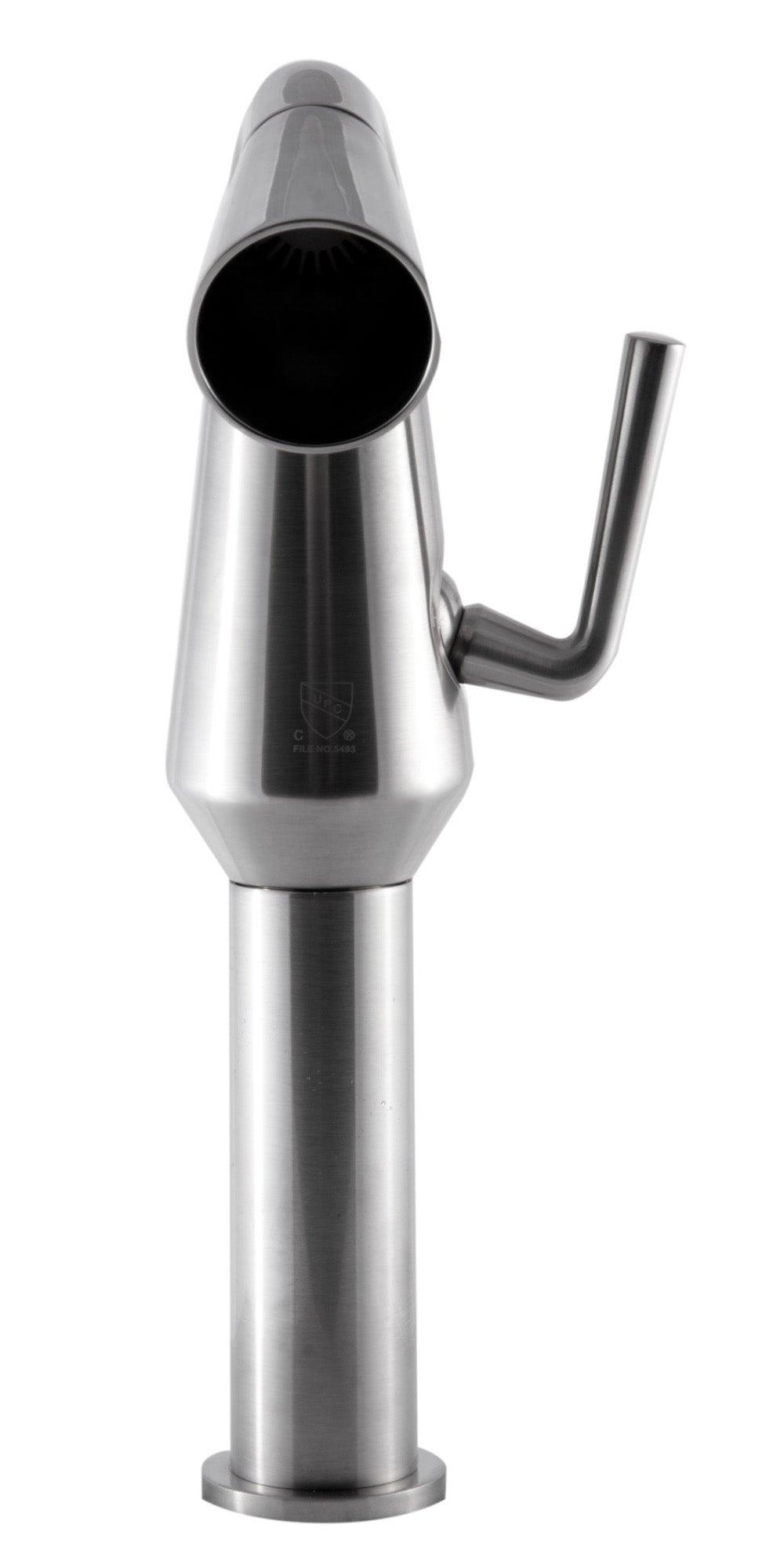 ALFI brand AB1792-BN Brushed Nickel Single Hole Tall Cone Waterfall Bathroom Faucet