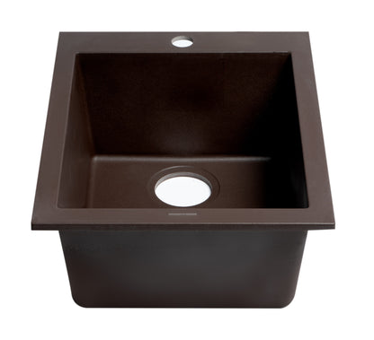 ALFI brand AB1720DI-C Chocolate 17" Drop-In Rectangular Granite Composite Kitchen Prep Sink