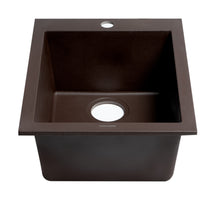 Load image into Gallery viewer, ALFI brand AB1720DI-C Chocolate 17&quot; Drop-In Rectangular Granite Composite Kitchen Prep Sink