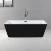 ALFI brand AB8834 59 inch Black & White Rectangular Acrylic Free Standing Soaking Bathtub
