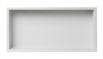 ALFI brand ABNC2412-W 24 x 12 White Matte Stainless Steel Horizontal Single Shelf Bath Shower Niche