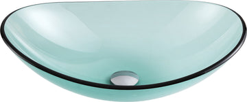 Tale Series Deco-Glass Vessel Sink in Lustrous Green